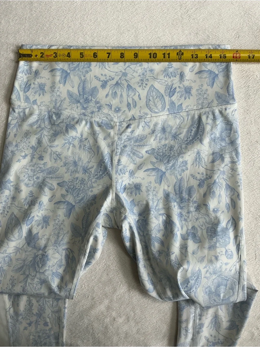 Antonio Melani Blue Floral High Waisted Leggings Women's XL Toile Print - Picture 4 of 10